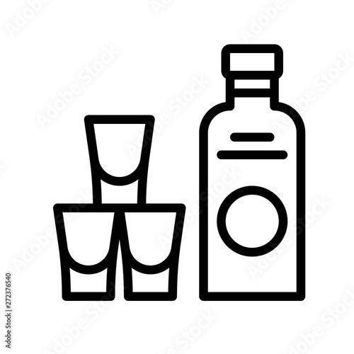 Alcoholic drink vector illustration, Beverage line style icon