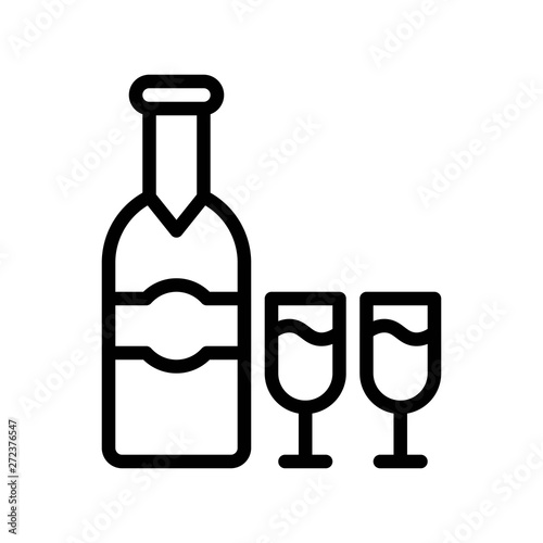 Alcoholic drink vector illustration, Beverage line style icon