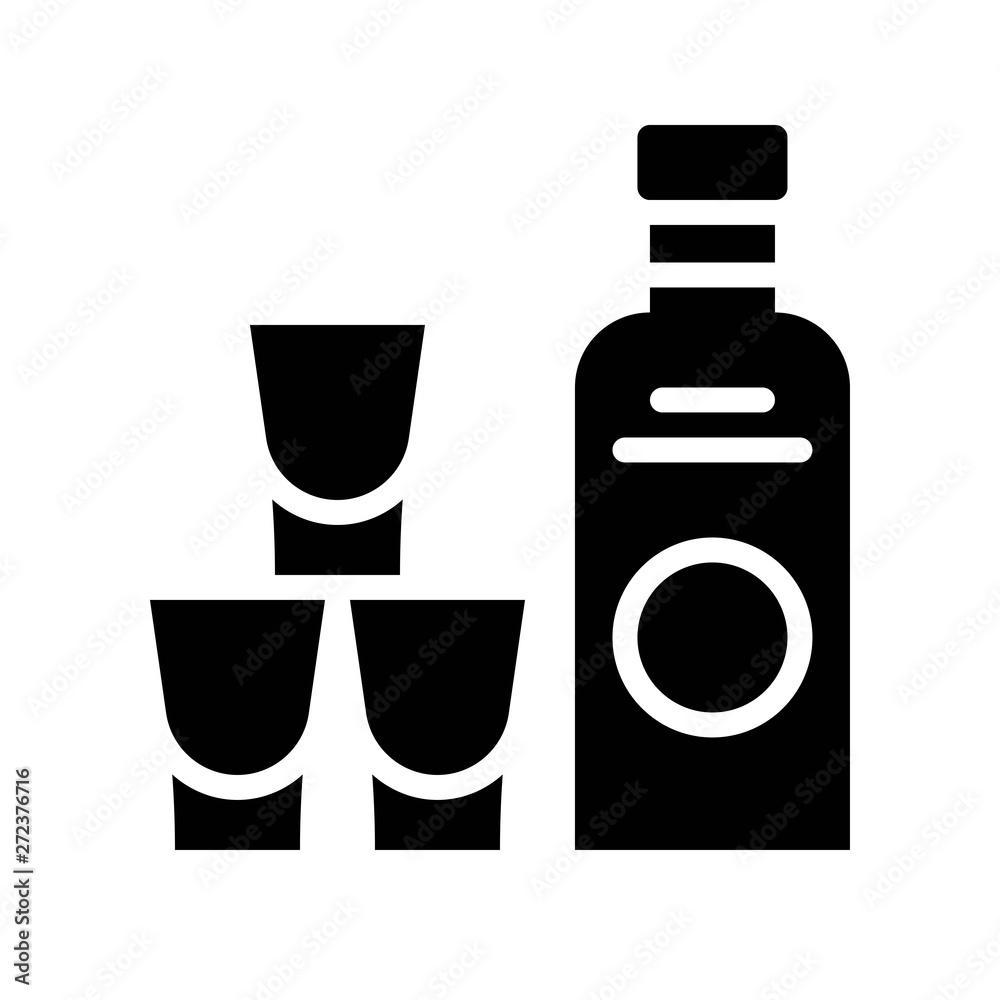 Alcoholic drink vector illustration, Beverage solid style icon Alcoholic drink vector illustration, Beverage solid style icon