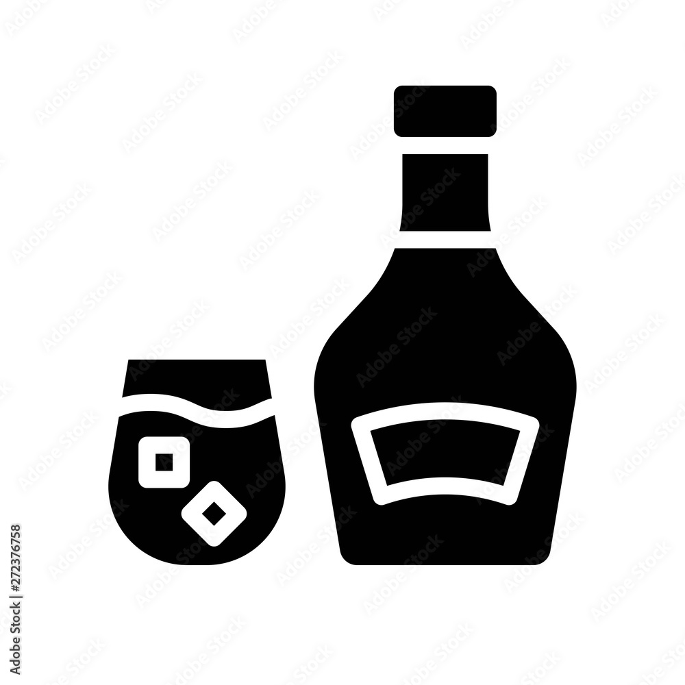 Brandy vector illustration, Beverage solid style icon Brandy vector illustration, Beverage solid style icon
