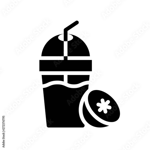 Kiwi frappe vector illustration, Beverage solid style icon