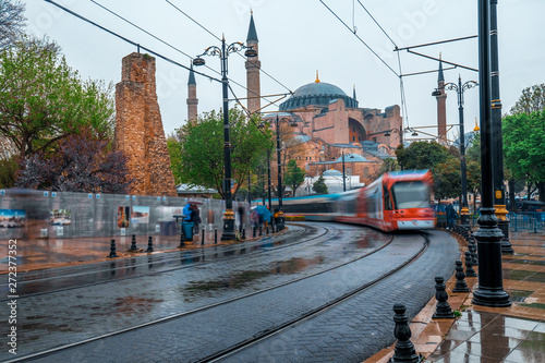 Photography Crowd at old town Istanbul and Hagia Sophia Istanbul, Turkey