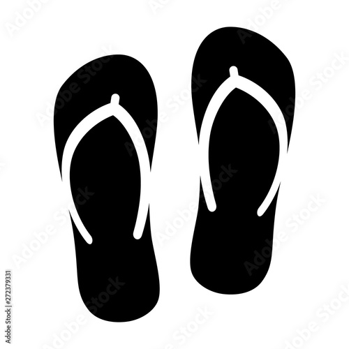 Flip flops sandal beach wear flat vector icon for apps and websites