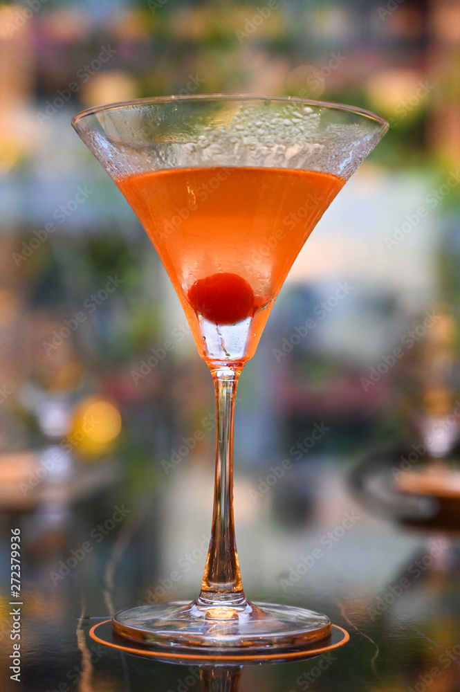 Cosmopolitan cocktail with cherry Cosmopolitan cocktail with cherry