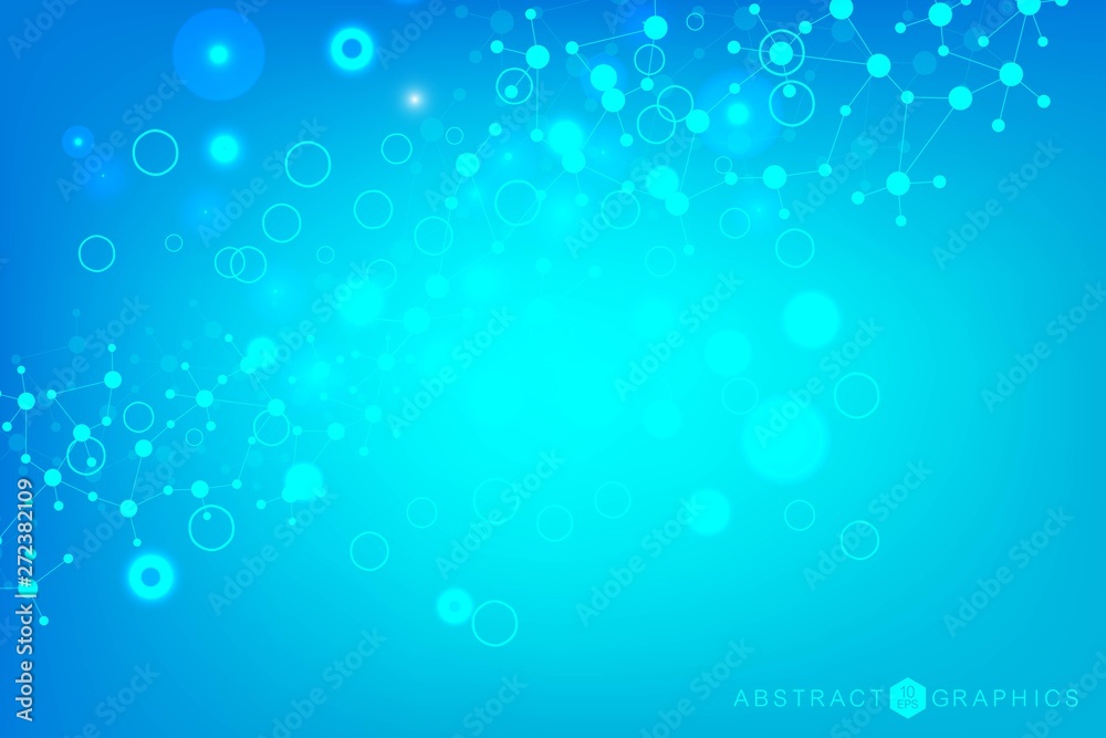 Big Data Visualization Background. Modern futuristic virtual abstract background. Science network pattern, connecting lines and dots. Global network connection vector.