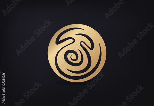Abstract circle logo design. Vector image.