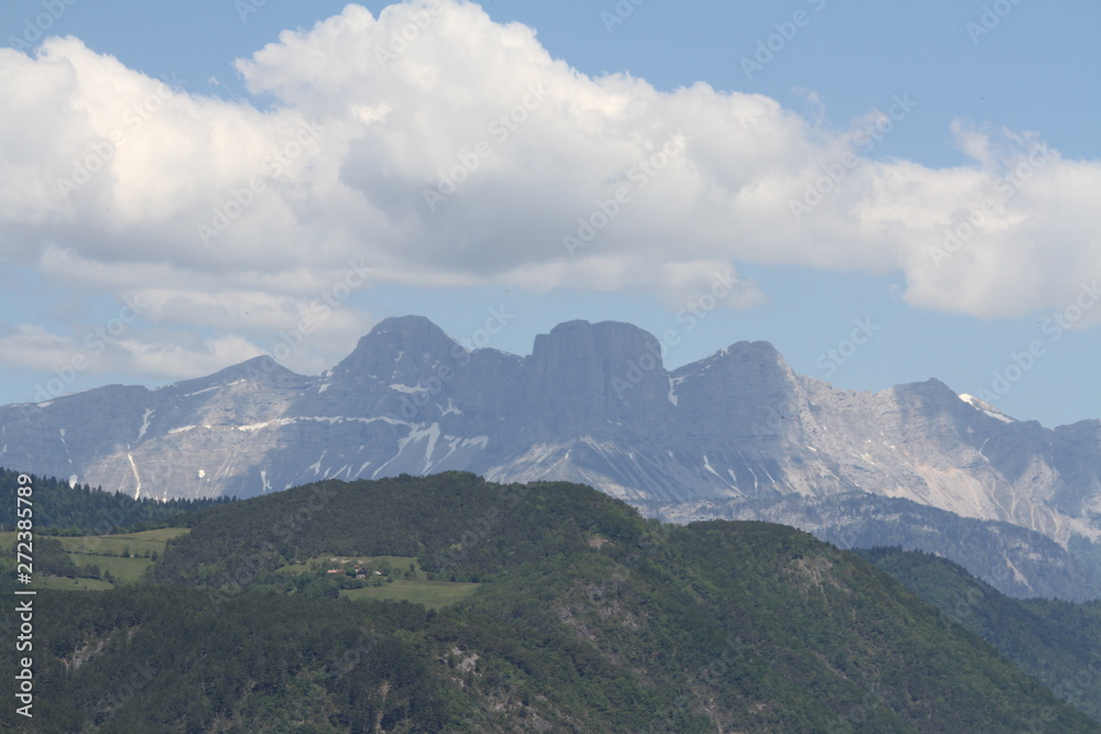 Photography showing the Alps mountain from the Monteynard village Photography showing the Alps mountain from the Monteynard village