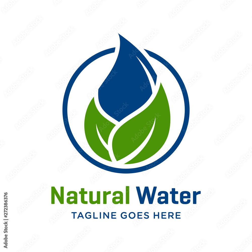 natural water logo design natural water logo design