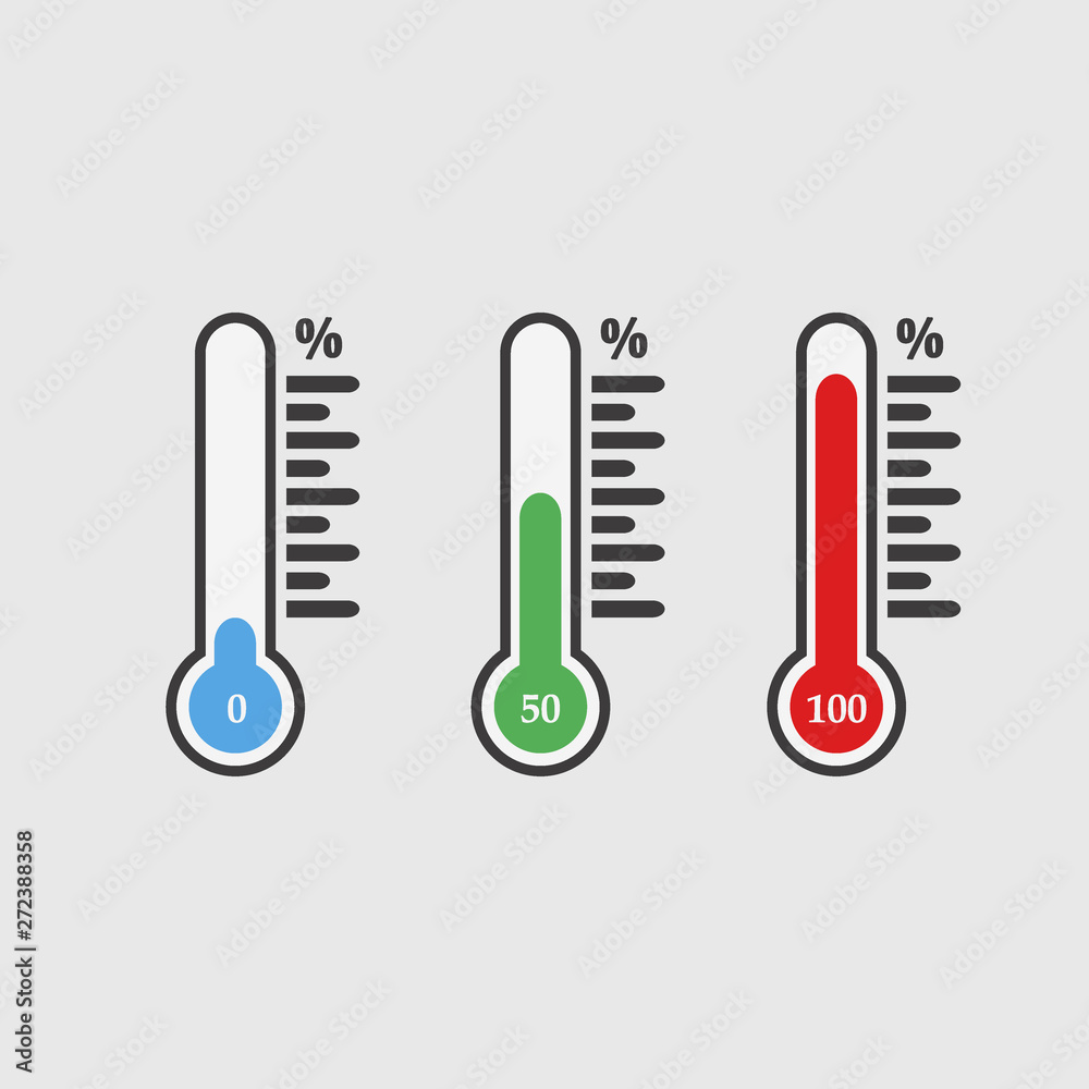Thermometers icon with different levels design vector Thermometers icon with different levels design vector