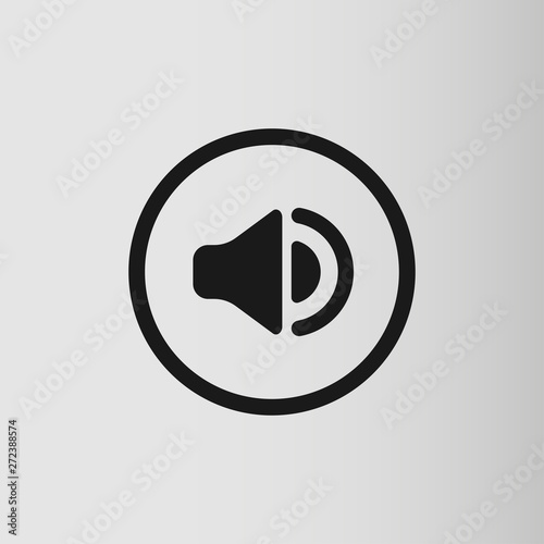 Audio and music speaker volume icon. Flat design. Vector illustration