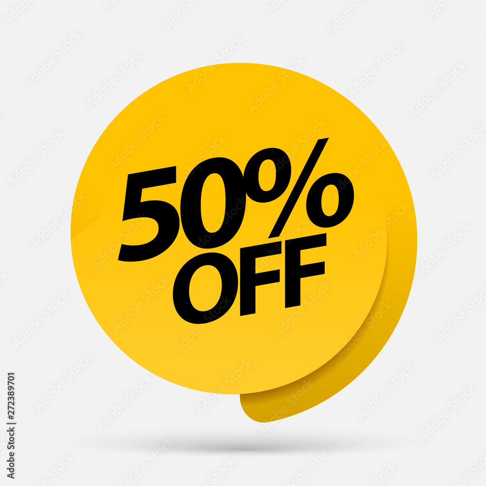 Sale of special offers. Discount with the price is 50 . An ad with a red tag for an advertising campaign at retail on the day of purchase. vector illustration Sale of special offers. Discount with the price is 50 . An ad with a red tag for an advertising campaign at retail on the day of purchase. vector illustration