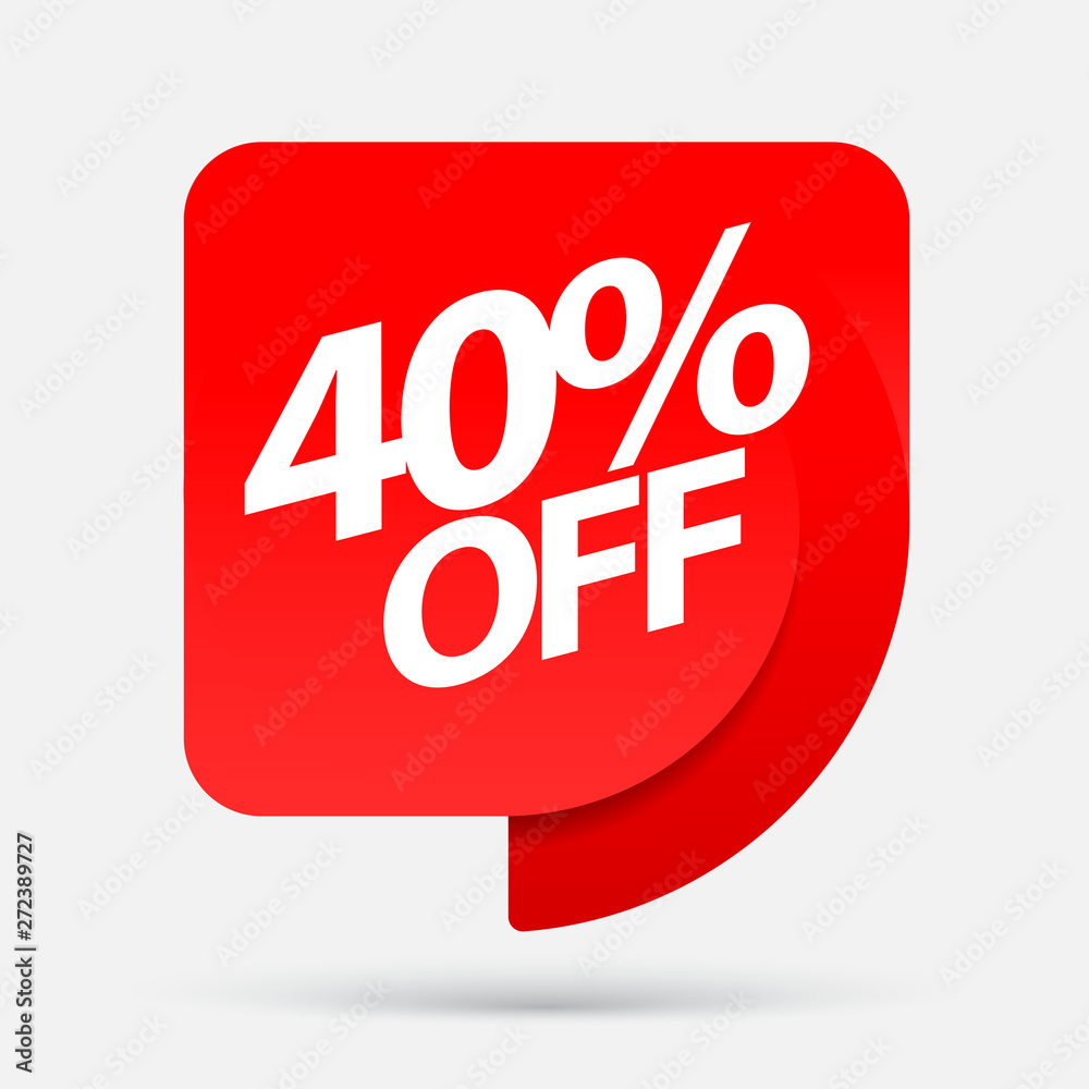 Sale of special offers. Discount with the price is 40 . An ad with a red tag for an advertising campaign at retail on the day of purchase. vector illustration Sale of special offers. Discount with the price is 40 . An ad with a red tag for an advertising campaign at retail on the day of purchase. vector illustration