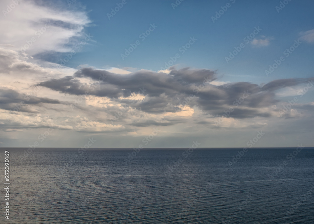 sky, sea, clouds, field, tree, beautiful