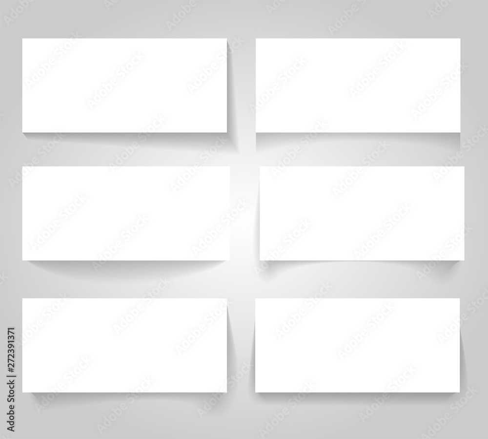 Set of realistic paper banners with shadows vector Set of realistic paper banners with shadows vector