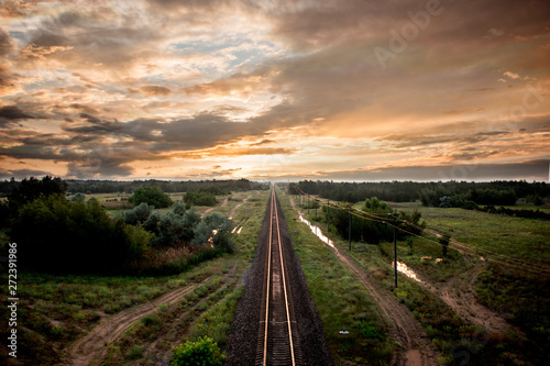 railroad nature sunset sky landscape