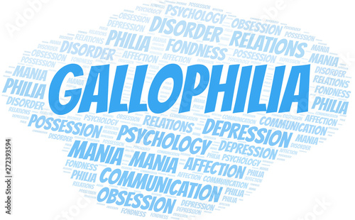 Gallophilia word cloud. Type of Philia.