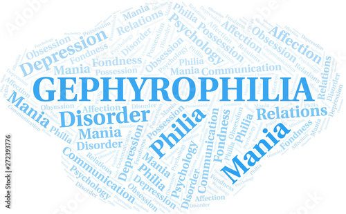 Gephyrophilia word cloud. Type of Philia.