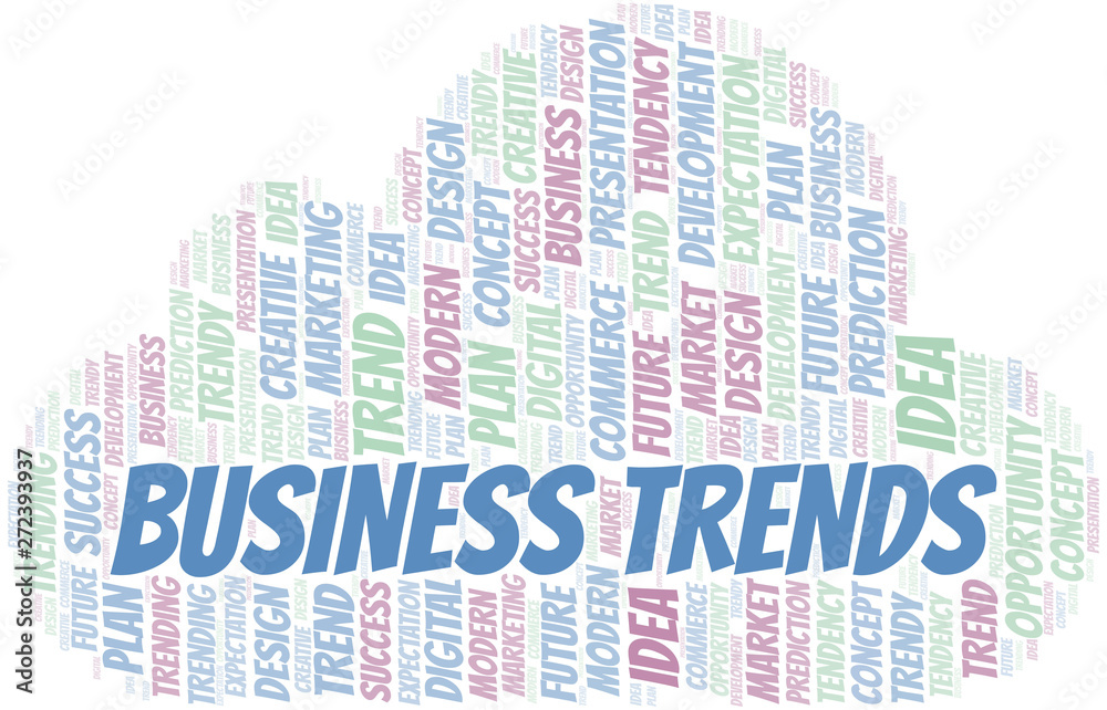Obraz premium Business Trends word cloud. Wordcloud made with text only.