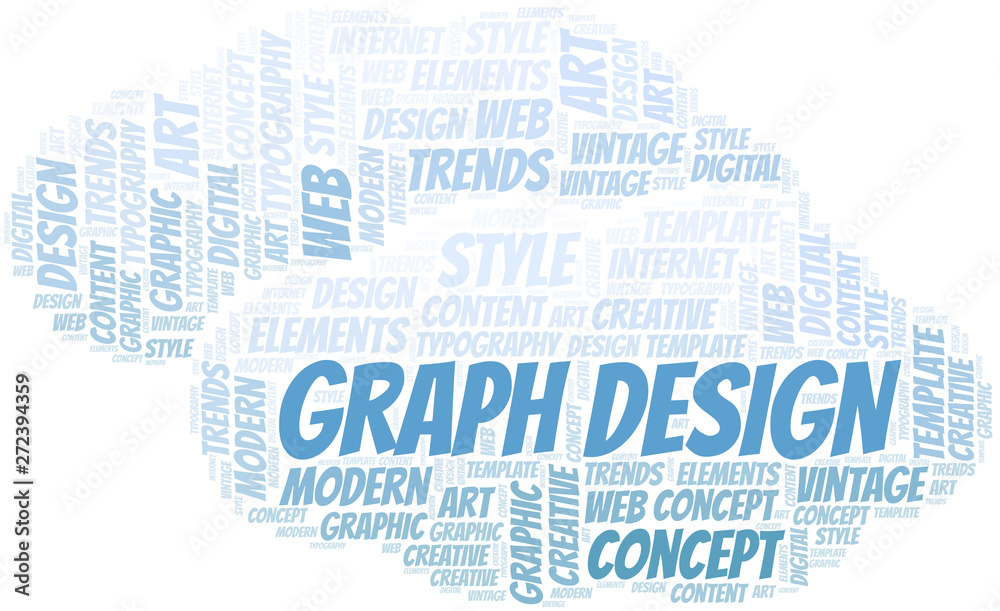 Fototapeta premium Graph Design word cloud. Wordcloud made with text only.