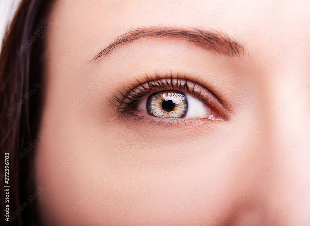 A beautiful insightful look woman eye. Close up shot