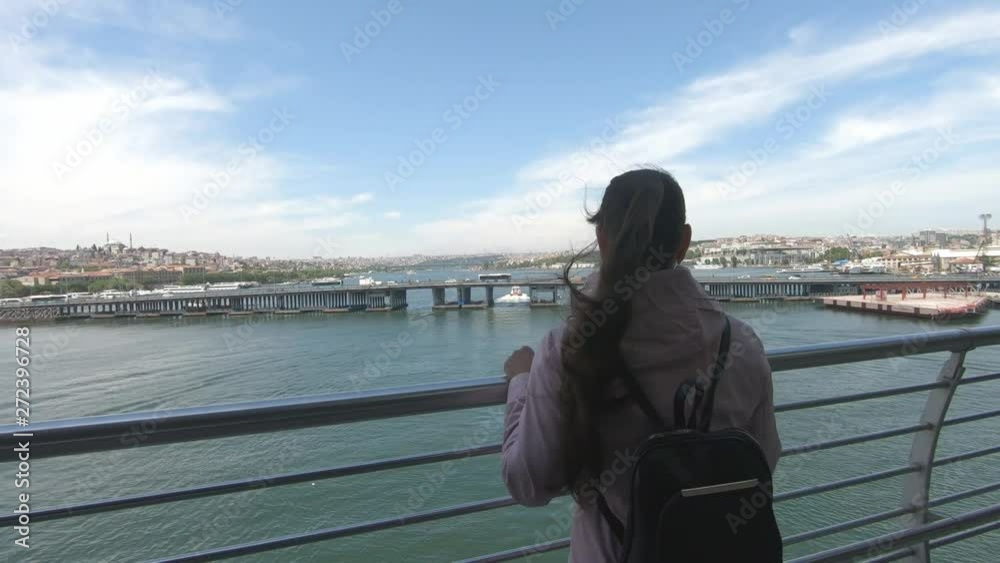 Beautiful view in Istanbul on Golden Horn, clean water and neat houses of the city Beautiful view in Istanbul on Golden Horn, clean water and neat houses of the city