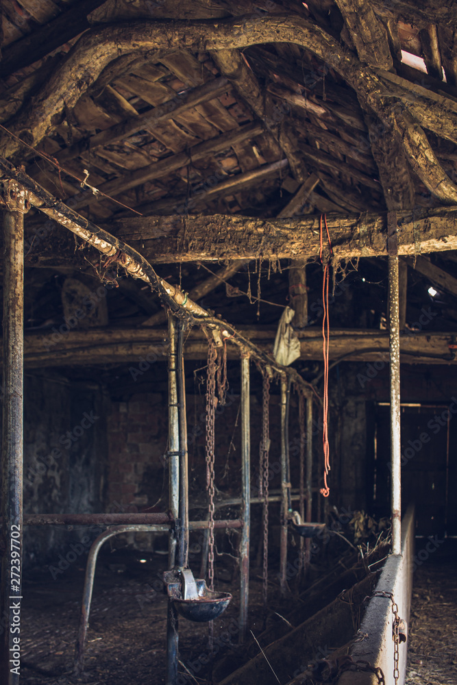 old abandoned dairy farm without animals Stock Photo | Adobe Stock