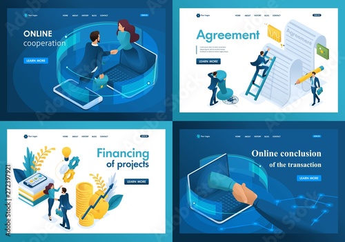 Set design web page templates of company cooperation. Modern illustration concepts for website and mobile website development