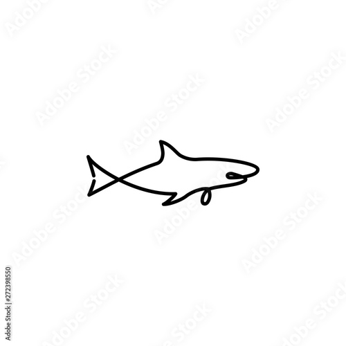 Shark one line icon. Element of animal icon. Thin line icon for website design and development, app development. Premium icon