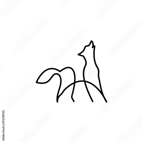 Wolf one line icon. Element of animal icon. Thin line icon for website design and development, app development. Premium icon