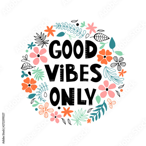 Inspirational quote with floral background