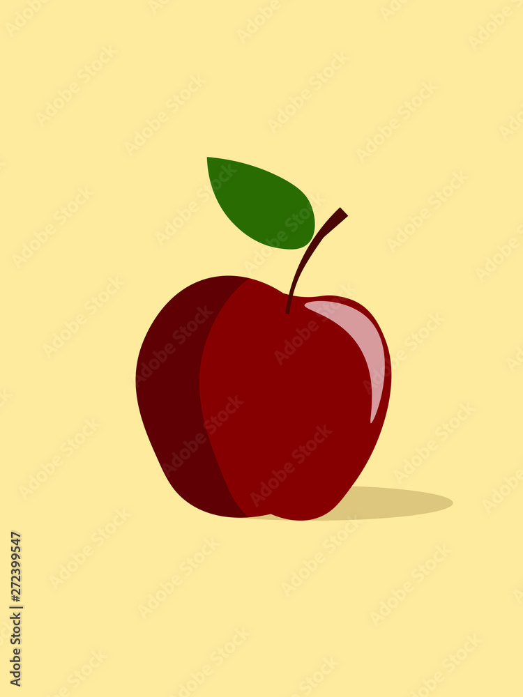 Apple on a yellow background