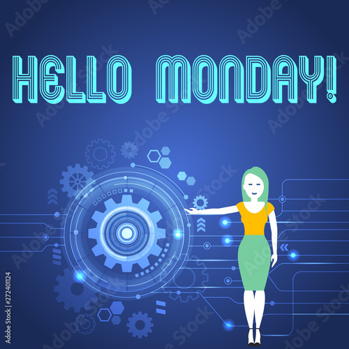 Handwriting text Hellomonday. Conceptual photo Positive Message for a new day Week Start