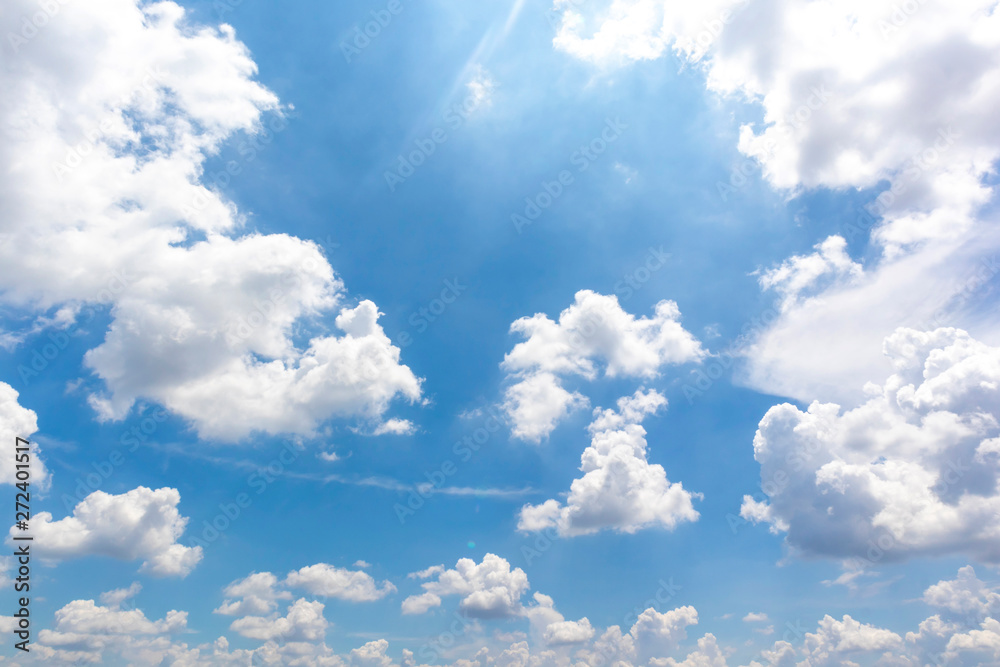Fototapeta premium Beautiful blue sky with cloudy background and texture.