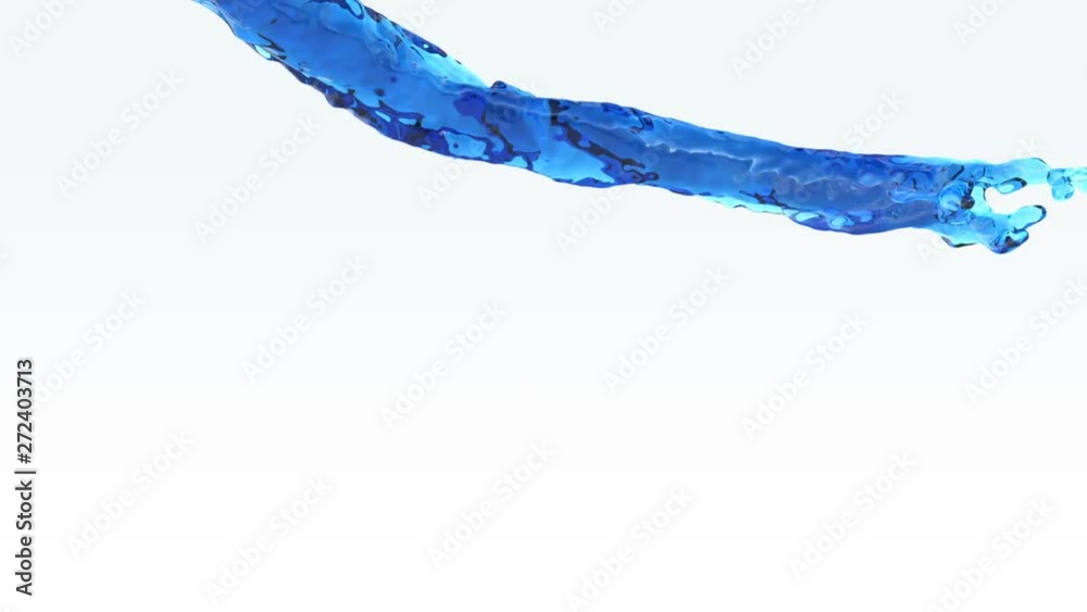 3D Animation of Water Flow in Slow Motion, against white 3D Animation of Water Flow in Slow Motion, against white