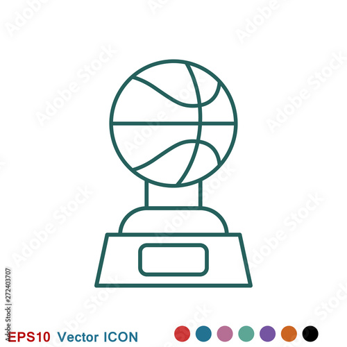 Basketball icon vector in trendy flat style isolated on background