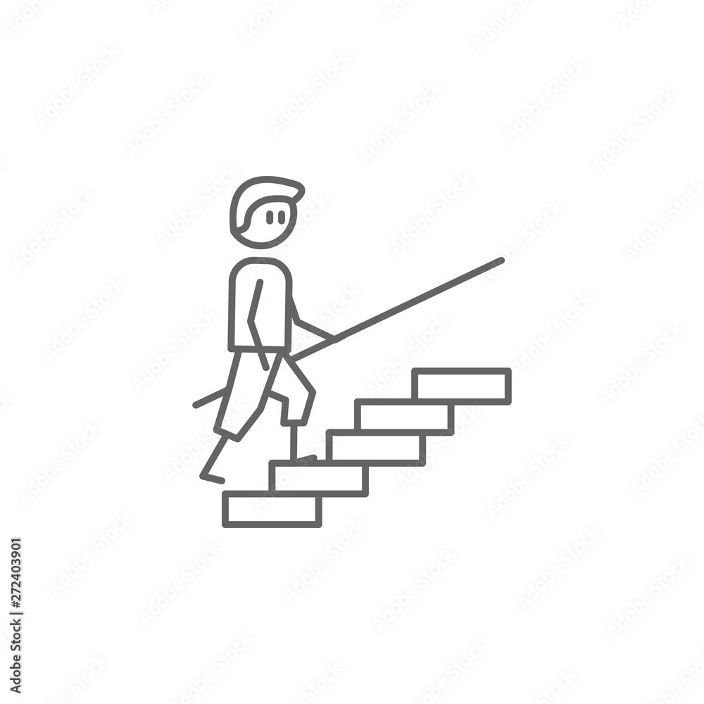 Exercise, physiotherapy, stairs icon. Element of physiotherapy icon. Thin line icon for website design and development, app development. Premium icon