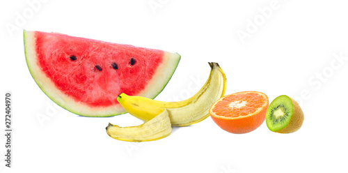 Fototapeta Naklejka Na Ścianę i Meble -  fruits slice isolated on white background