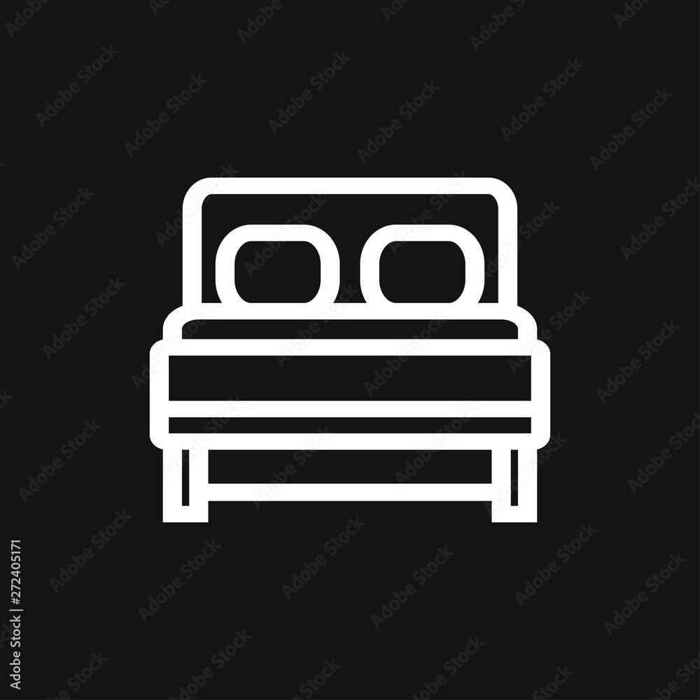 Bed icon vector, flat symbol on background. Bed icon vector, flat symbol on background.