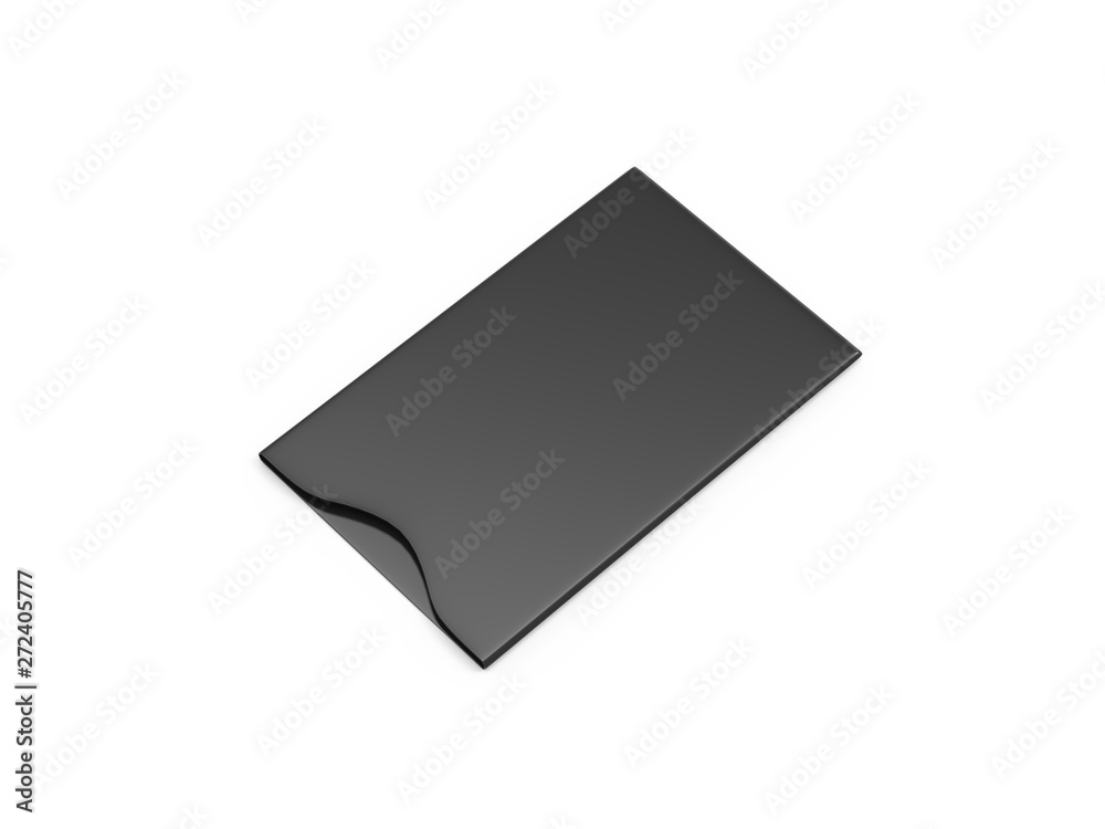 Blank sleeve for debit card, credit card and gift card, mock up template on isolated white background, 3d illustration Blank sleeve for debit card, credit card and gift card, mock up template on isolated white background, 3d illustration
