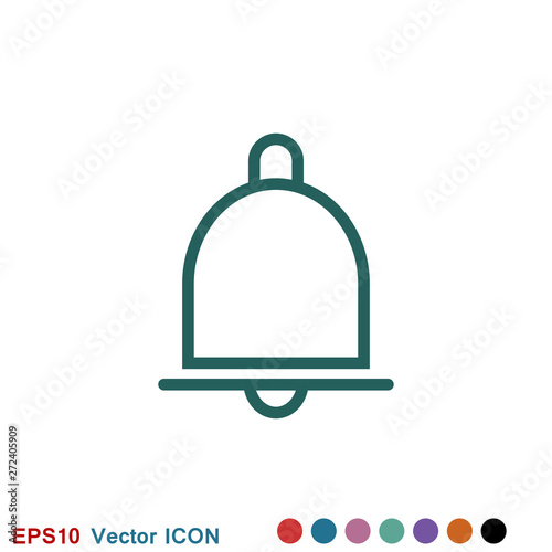 Bell Icon vector in trendy flat style isolated on background.