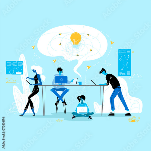 Creative Crisis. Business People Group in Office