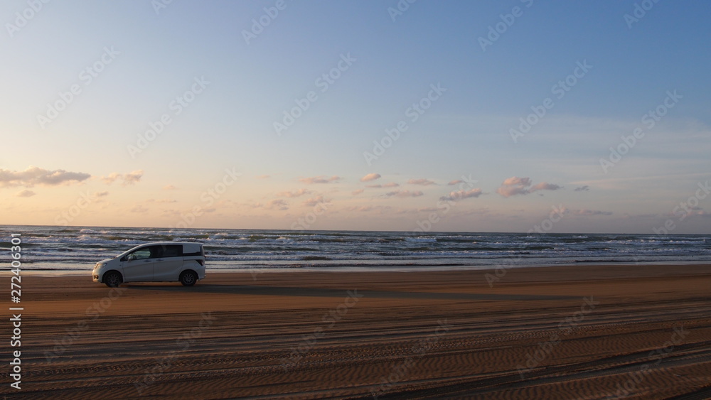 Japanese coast Sunset Sandy beach