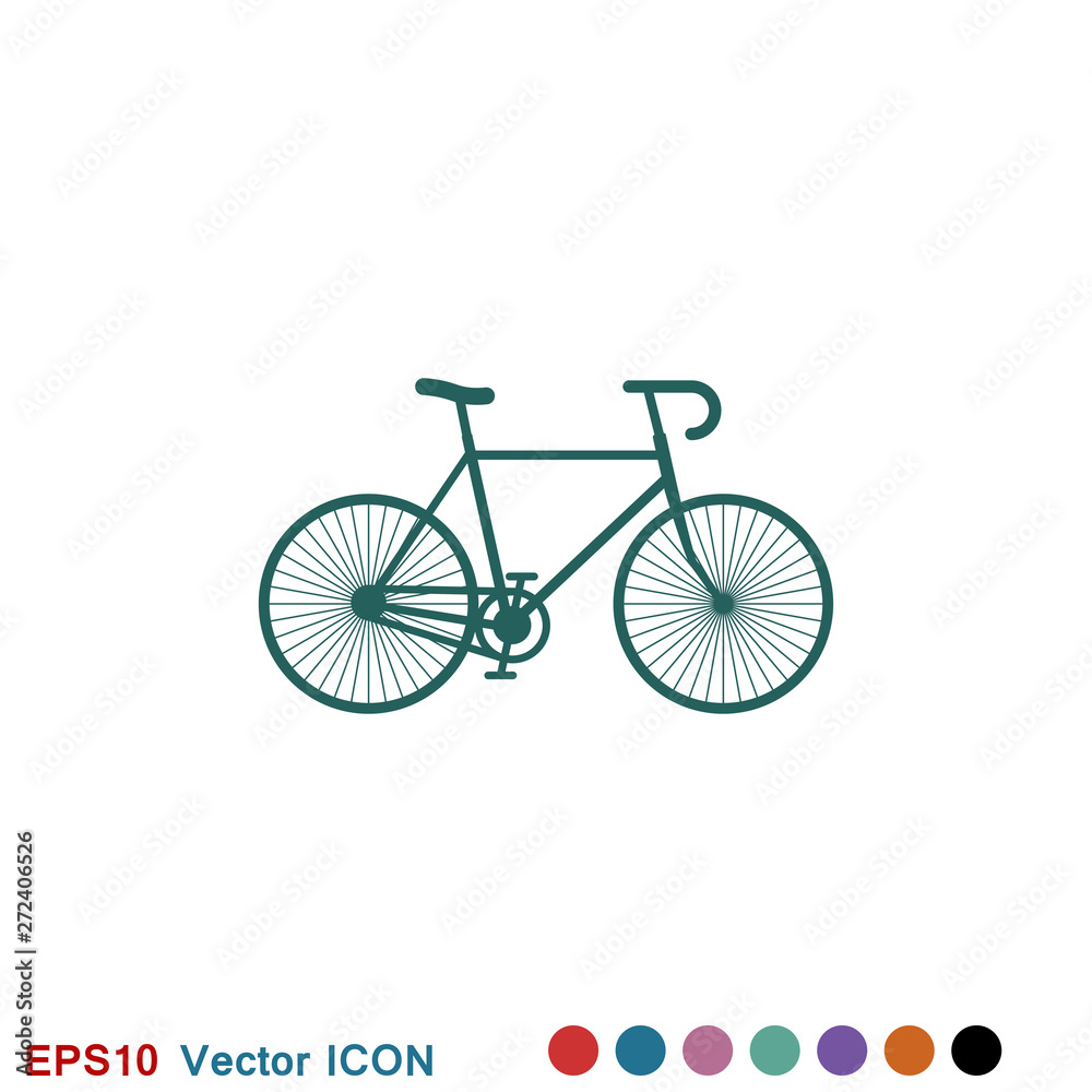 Fototapeta premium Bicycle icon. Vector element illustration on background.