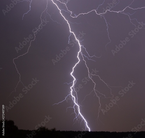 Nocturnal Summery Berlin Thunderstorm Lightnings of July 5, 2015, Germany