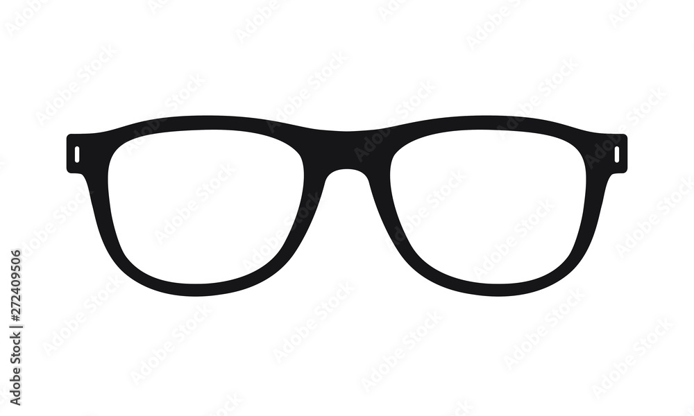 Glasses graphic icon. Eyeglasses sign isolated on white background. Spectacles symbol. Accessory pictogram in flat design. Vector illustration Glasses graphic icon. Eyeglasses sign isolated on white background. Spectacles symbol. Accessory pictogram in flat design. Vector illustration