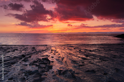 UK, England, Somerset, Portishead sunset