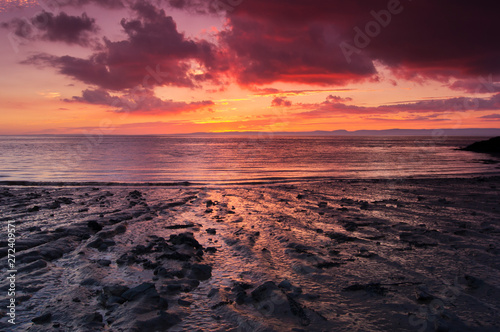 UK, England, Somerset, Portishead sunset photo