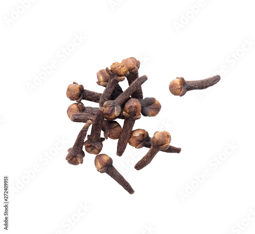 Dry cloves or spice isolated on white background