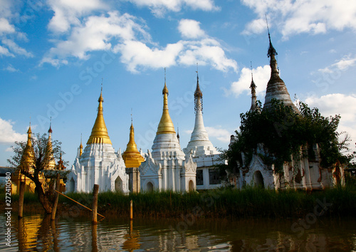 Phaung Daw Oo Pagodas In Inle Lake, Myanmar photo