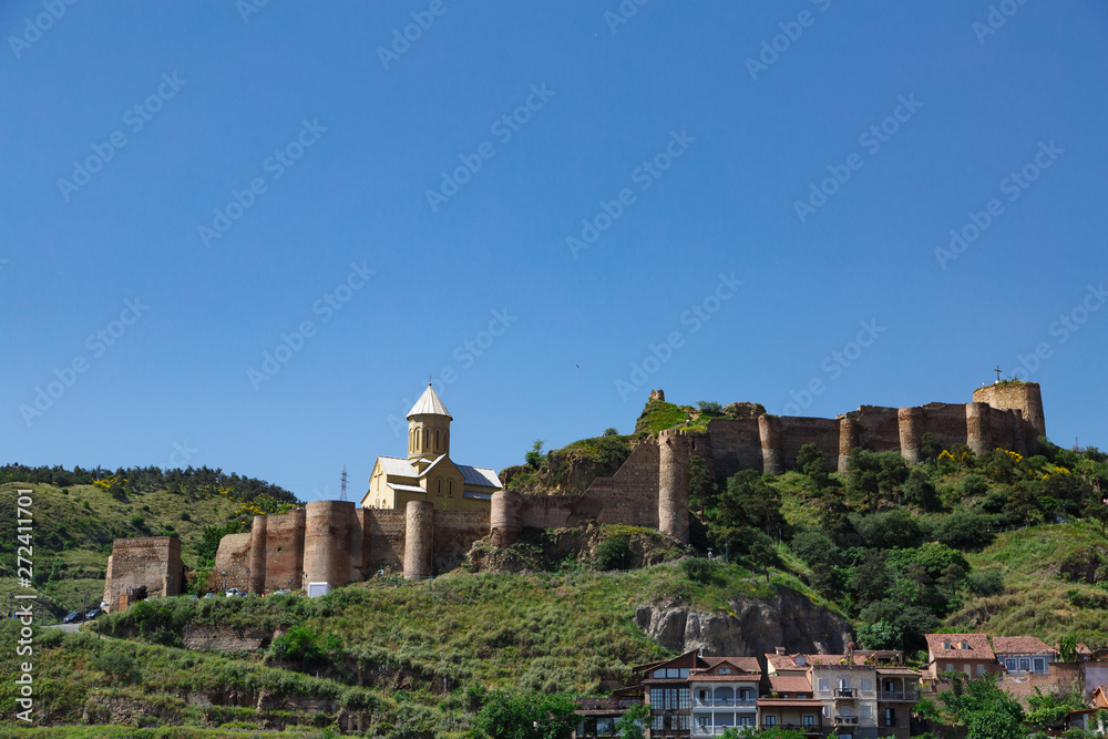 Georgia Travel. ancient castles and fortresses Georgia. ancient walls and architecture of georgia. view of tbilisi